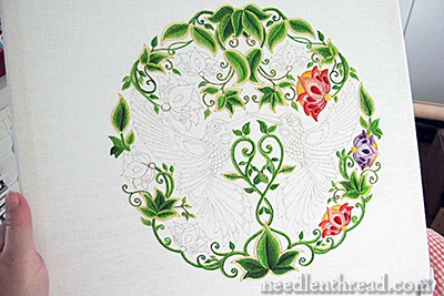 Secret Garden Embroidery Project: Large Flower Embroidered