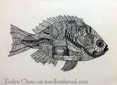 Blackwork Fish by Evelyn Cheso