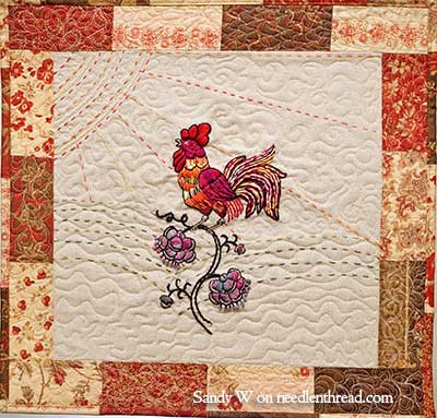 Crewel Embroidery: Rooster