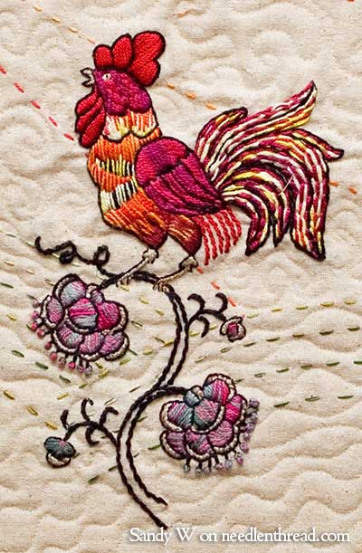 Crewel Embroidery: Rooster