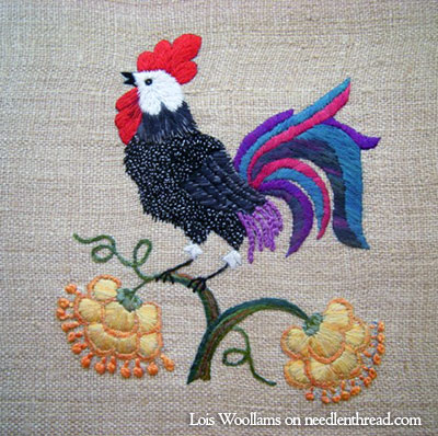 Crewel Embroidery: Rooster