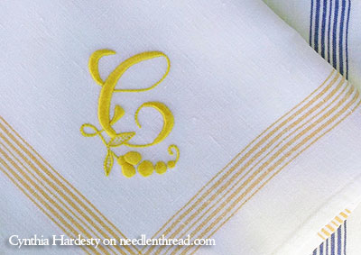 Hand Embroidered Monogram C