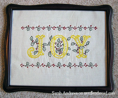 Hand Embroidered Monogram - JOY