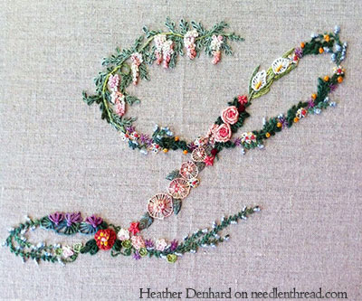 Hand Embroidered Monogram L