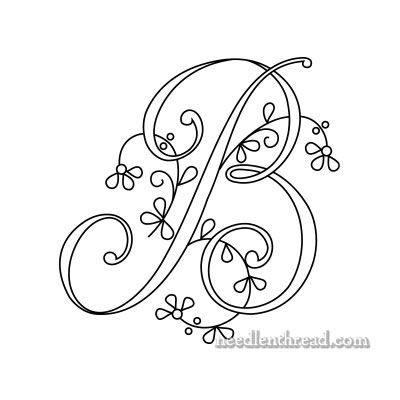 Monogram for Hand Embroidery - B - Floral