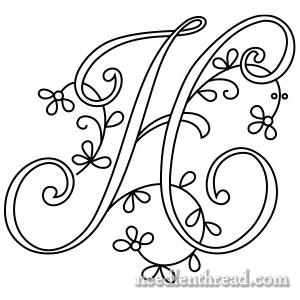 Monogram for Hand Embroidery: H