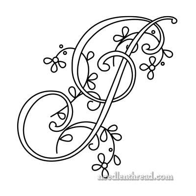 Monogram for Hand Embroidery: J