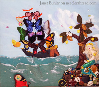 Janet Buhler Embroidered Butterflies & Mermaid