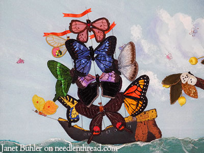 Janet Buhler Embroidered Butterflies & Mermaid