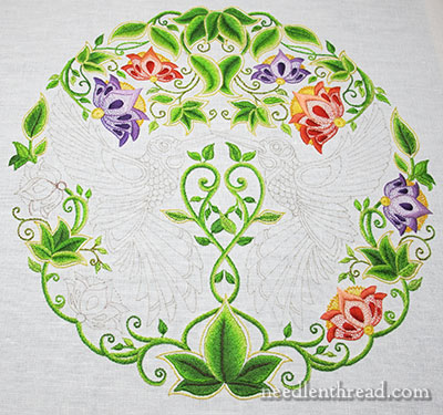 Six Embroidered Flowers, One Stitch Alteration