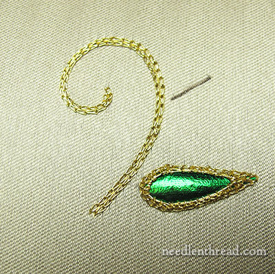 Beetle Wing Embroidery Samples