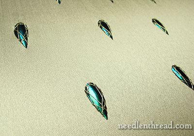 Beetle Wing Embroidery Samples