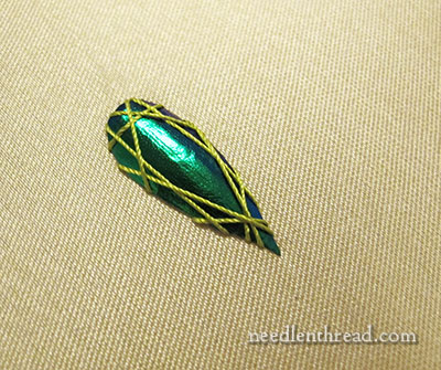 Beetle Wing Embroidery Samples