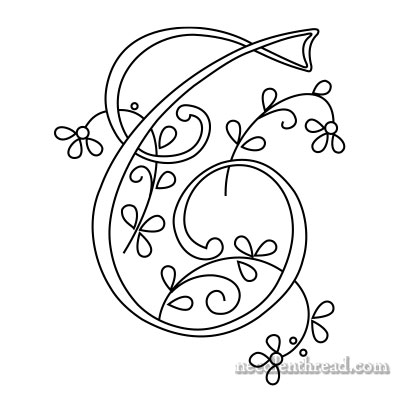 Monogram for Hand Embroidery: T