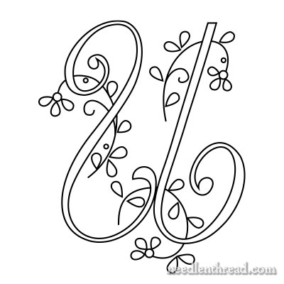Monogram for Hand Embroidery: U