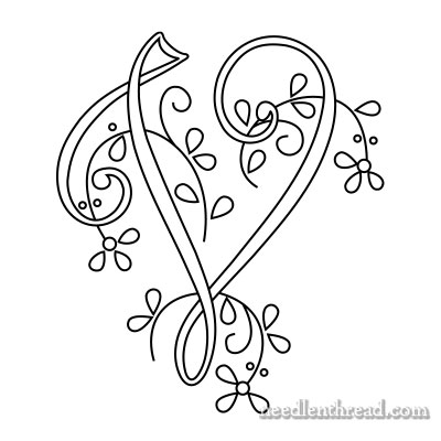 Monogram for Hand Embroidery: V