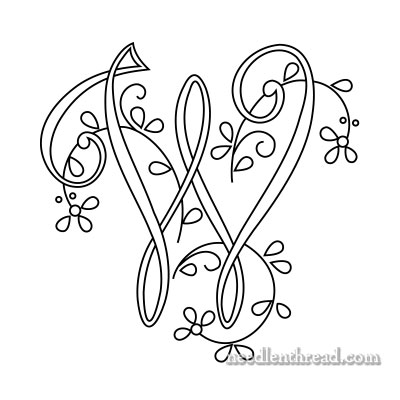 Monogram for Hand Embroidery: W