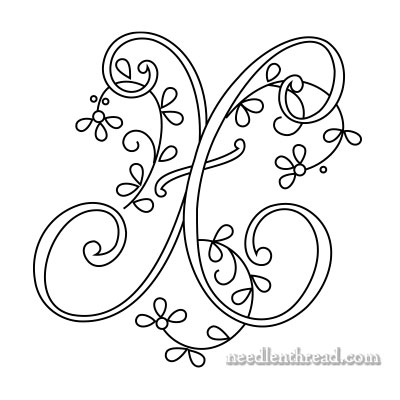 Monogram for Hand Embroidery: X