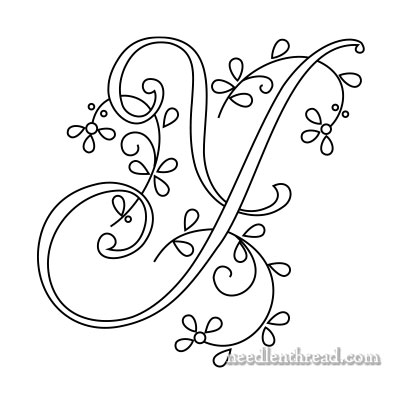 Monograms for Hand Embroidery: Delicate Spray W, X, Y, Z ...