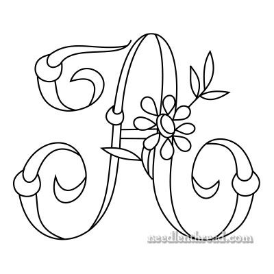 Free Monogram for Hand Embroidery: A