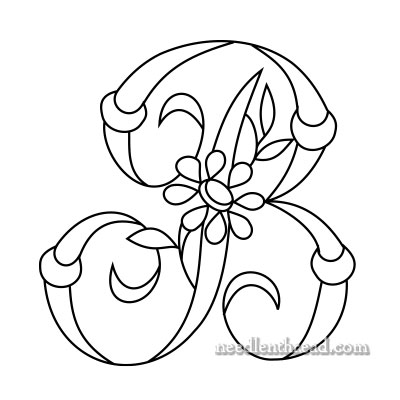 Free Monogram for Hand Embroidery: B