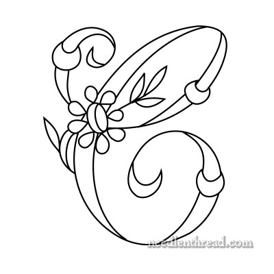 Free Monogram for Hand Embroidery: C