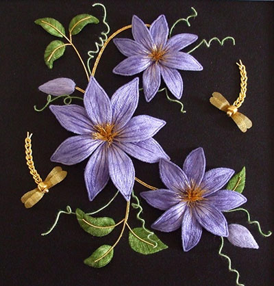 Alison Cole Embroidery Rambling Clematis