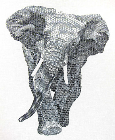 Blackwork Elephant by Tanja Berlin