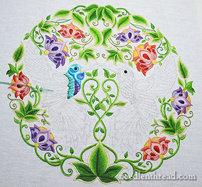 Secret Garden Embroidery Project: Embroidering the Bird