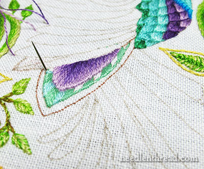 Secret Garden Embroidery Hummingbird Tail