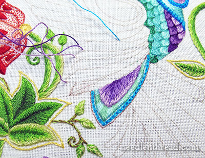 Secret Garden Embroidery Hummingbird Tail