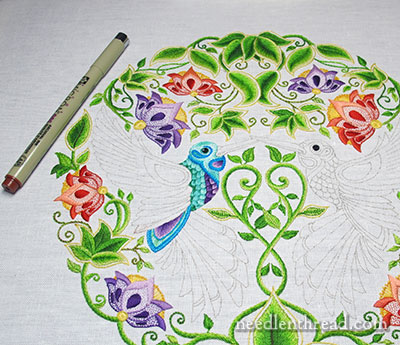 Secret Garden Embroidery Hummingbird Tail