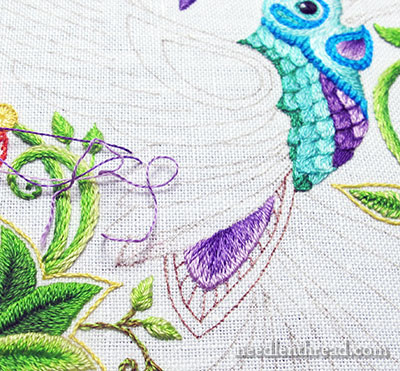 Secret Garden Embroidery Hummingbird Tail