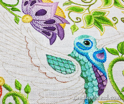 Secret Garden Embroidery: the Hummingbird Wing