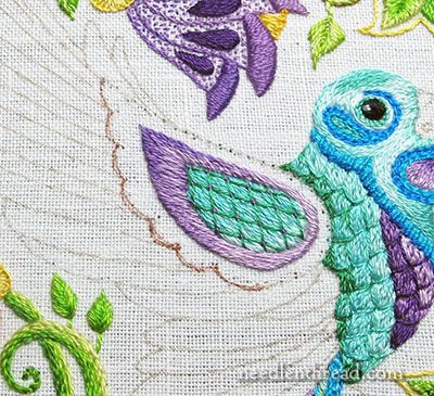 Secret Garden Embroidery: the Hummingbird Wing