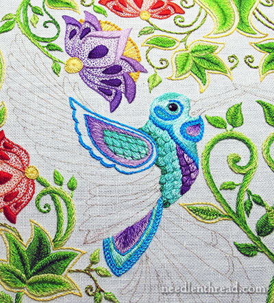 Secret Garden Embroidery: the Hummingbird Wing