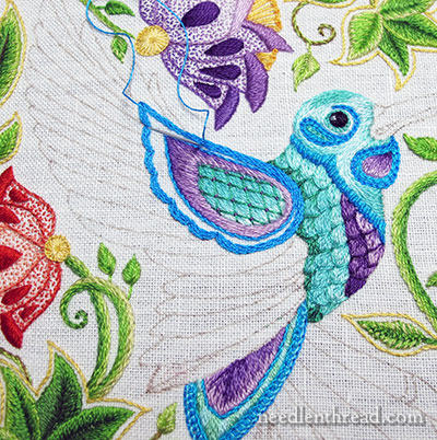 Secret Garden Embroidery: the Hummingbird Wing