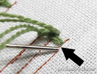 Spanish Knotted Feather Stitch