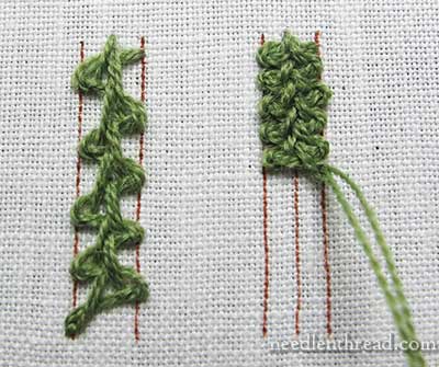 Spanish Knotted Feather Stitch