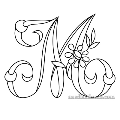 Monogram for Hand Embroidery: M