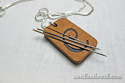 Monogrammed Needle Keeper in Wood