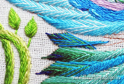 Secret Garden Embroidery - Hummingbird - Embroidered Feathers