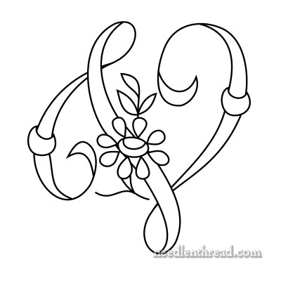 Monogram for Hand Embroidery: U