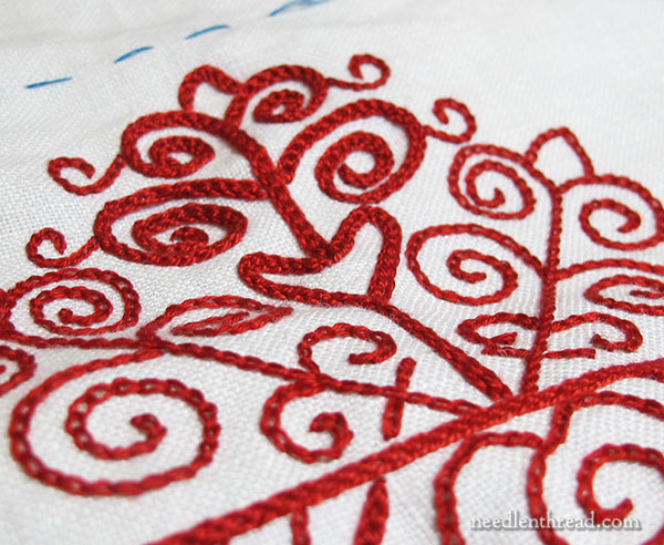 Hungarian Redwork Embroidery Table Runner