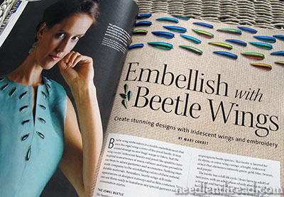 Threads Magazine: Embellishing with Beetle Wings
