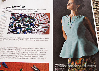 Threads Magazine: Embellishing with Beetle Wings