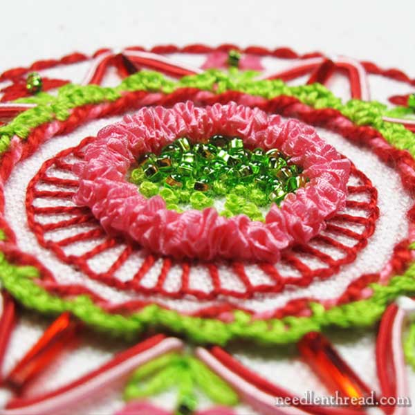 How to Embroider and Finish a Christmas Ornament using materials in your stash