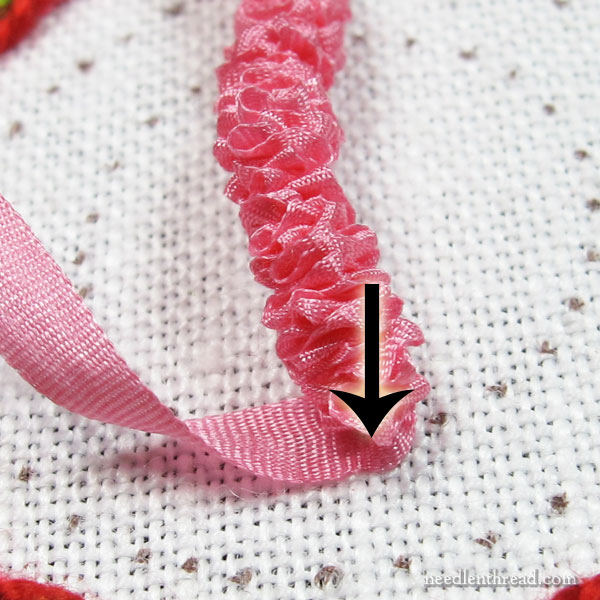 How To Embroider A Ruched Silk Ribbon Wreath Needlenthreadcom