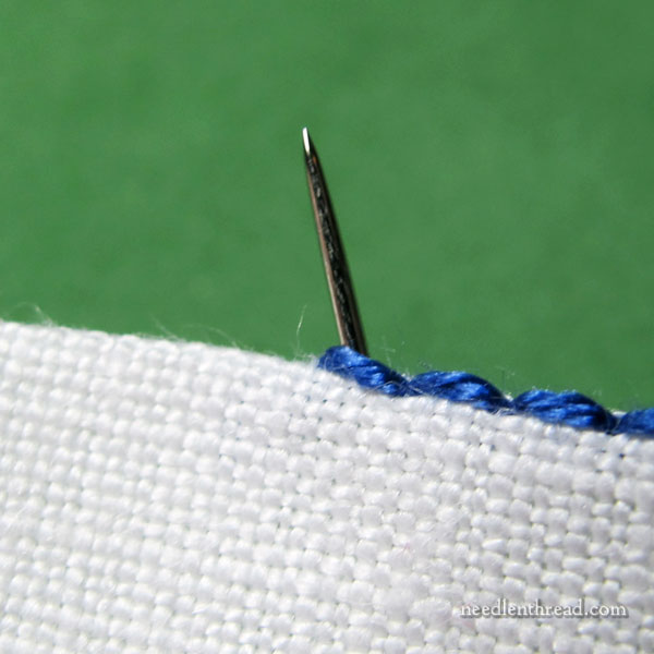 Stitch Tutorial for Scalloped Beaded Buttonhole Edging, version 1