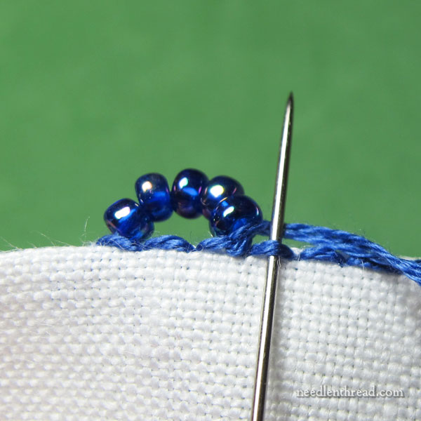 Stitch Tutorial for Scalloped Beaded Buttonhole Edging, version 1